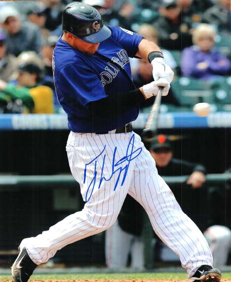 AUTOGRAPHED TY WIGGINTON 8X10 Colorado Rockies Photo