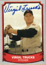 Autographed VIRGIL TRUCKS 1989 Pacific Legends Card #120