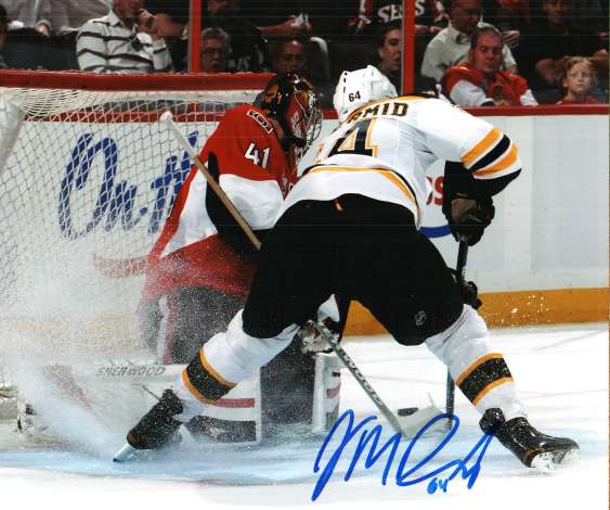 Autographed LANE MACDERMID Boston Bruins  Photo