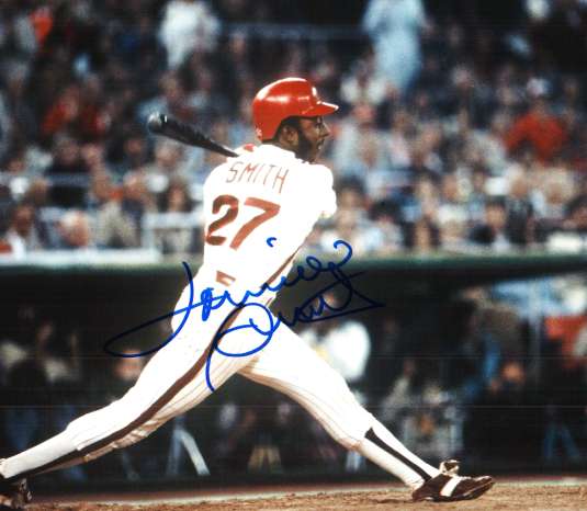 AUTOGRAPHED LONNIE SMITH 8X10 photo  Philadelphia Phillies