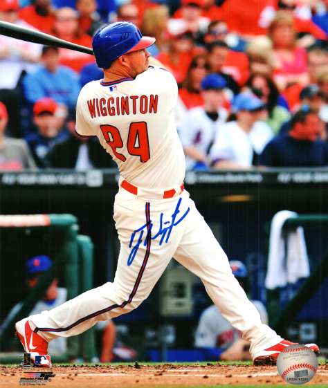 AUTOGRAPHED TY WIGGINTON 8x10 Philadelphia Phillies Photo