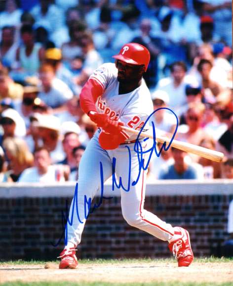 AUTOGRAPHED MARK WHITEN photo  Philadelphia Phillies