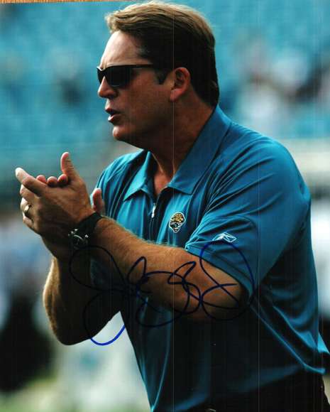 Autographed JACK DEL RIO 8X10 Jacksonville Jaguars Photo.