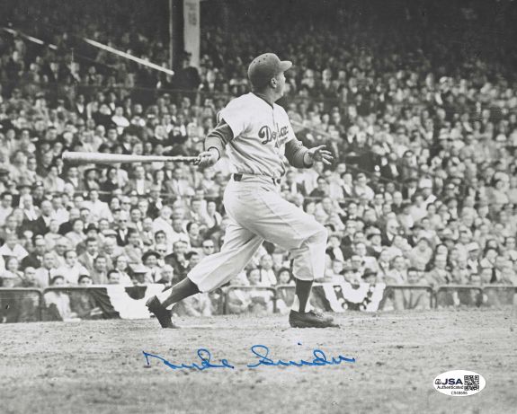 Autographed DUKE SNIDER 8X10 Brooklyn Dodgers photo w/ JSA COA