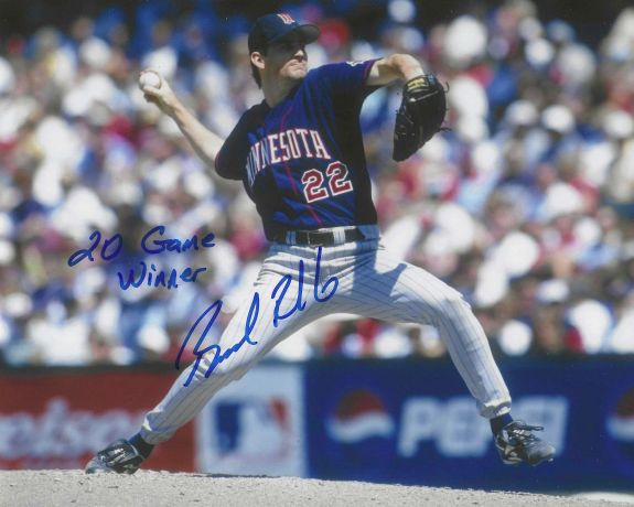 AUTOGRAPHED BRAD RADKE "20 Game Winner" 8x10 Minnesota Twins photo
