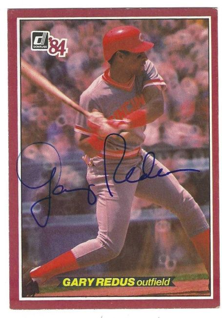 Autographed GARY REDUS Cincinnati Reds 1984 Donruss Action All Stars Card