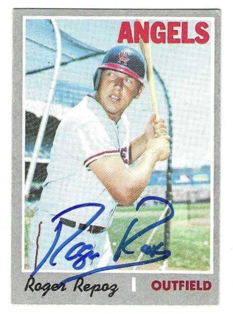 Autographed Roger Repoz California Angels 1970 Topps card #397
