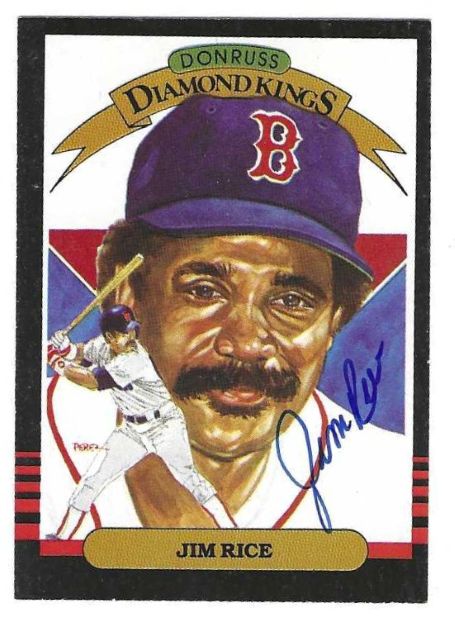 Autographed JIM RICE Boston Red Sox 1985 Donruss Diamond King Card