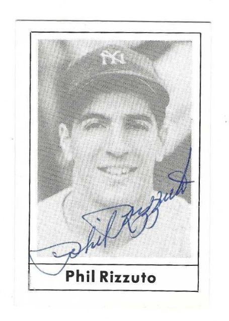 Signed  PHIL RIZZUTO New York Yankees 1978 Grand Slam Card