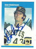 Autographed DON ROBINSON Pittsburgh Pirates 1987 Fleer Card