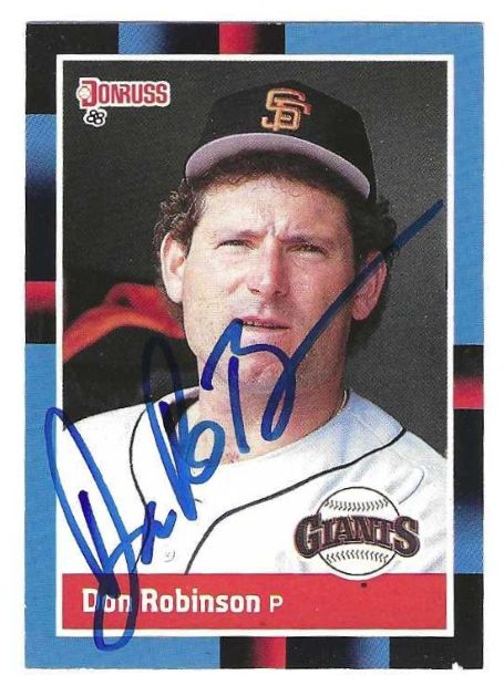 Autographed DON ROBINSON San Francisco Giants 1988 Donruss Card