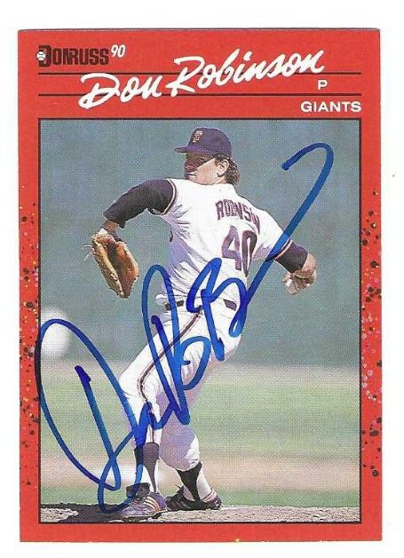 Autographed DON ROBINSON San Francisco Giants 1990 Donruss Card