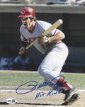 Autographed Pete Rose "Hit King" Cincinnati Reds 8x10 Photo with JSA COA