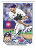 Autographed JORDAN ROMANO Toronto Blue Jays 2023 Topps Card