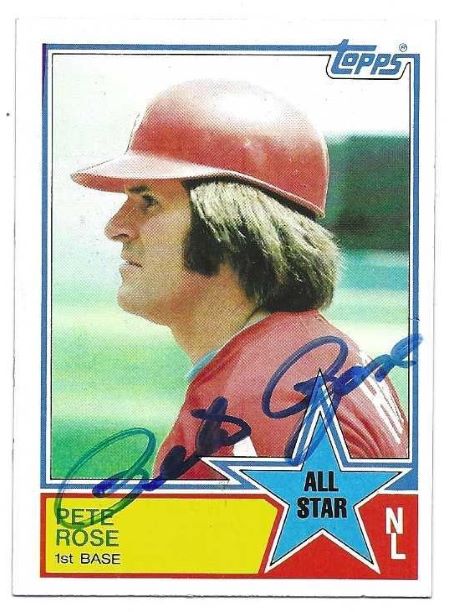 Autographed PETE ROSE Philadelphia Phillies 1983 Topps Card