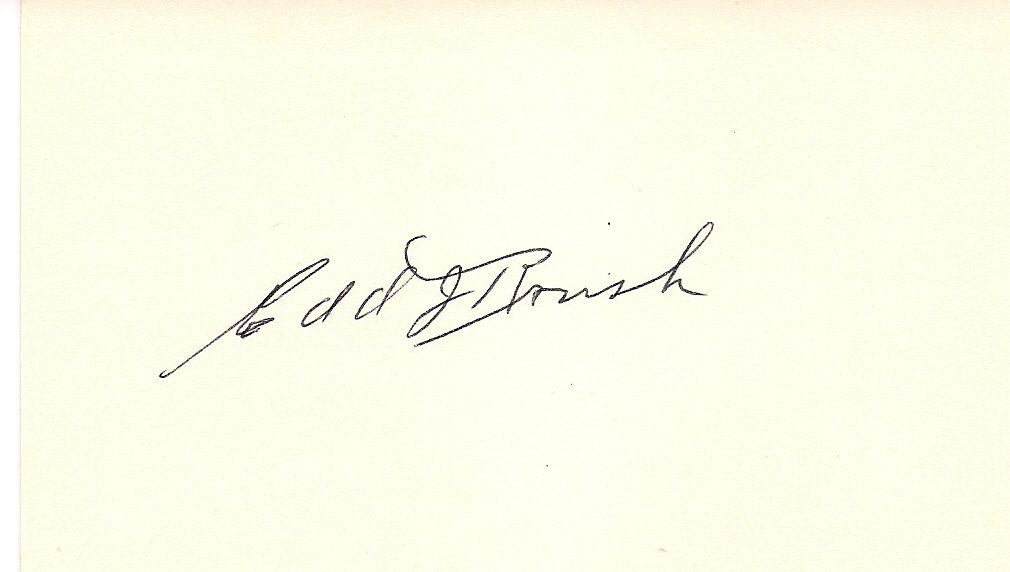 Autographed EDD ROUSCH Index Card