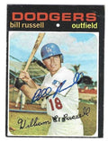 Autographed BILL RUSSELL Los Angeles Dodgers 1971 Topps Card