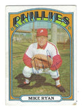 Autographed MIKE RYAN Philadelphia Phillies 1972 Topps Card