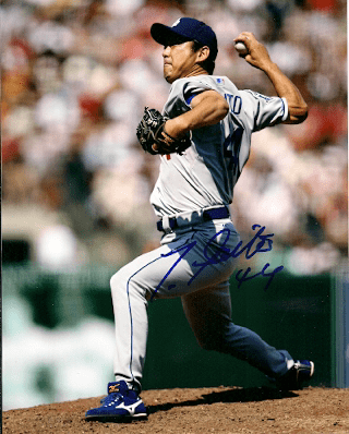 AUTOGRAPHED TAKASHI SAITO LA Dodgers photo