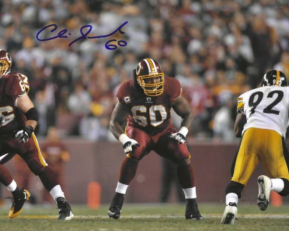 Autographed CHRIS SAMUELS 8x10 Washington Redskins Photo