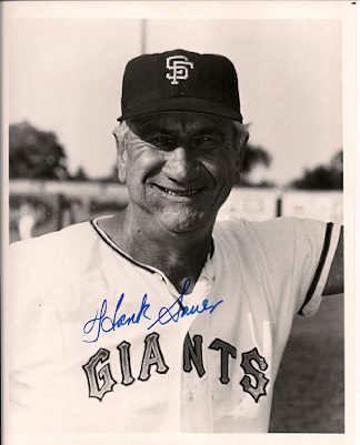 AUTOGRAPHED HANK SAUER 8x10 New York Giants Photo