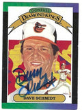 Autographed  DAVE SCHMIDT Baltimore Orioles 1989 Donruss Diamond Kings card #13