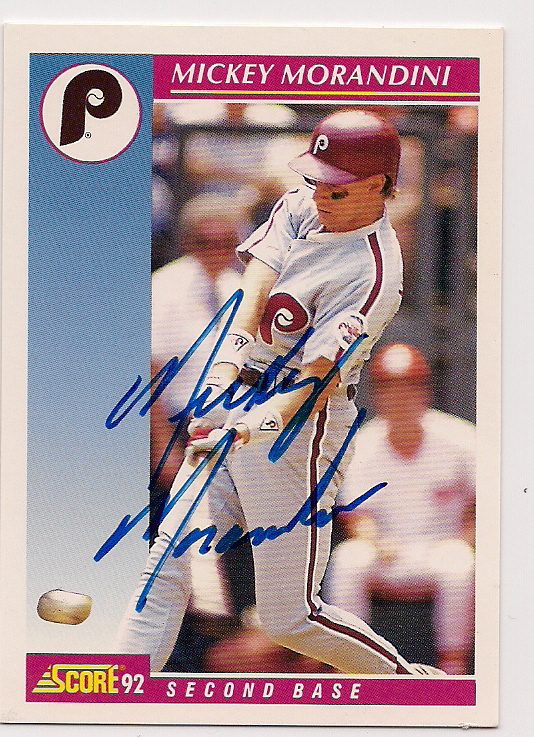 Autographed MICKEY MORANDINI 1992 Score Baseball Card