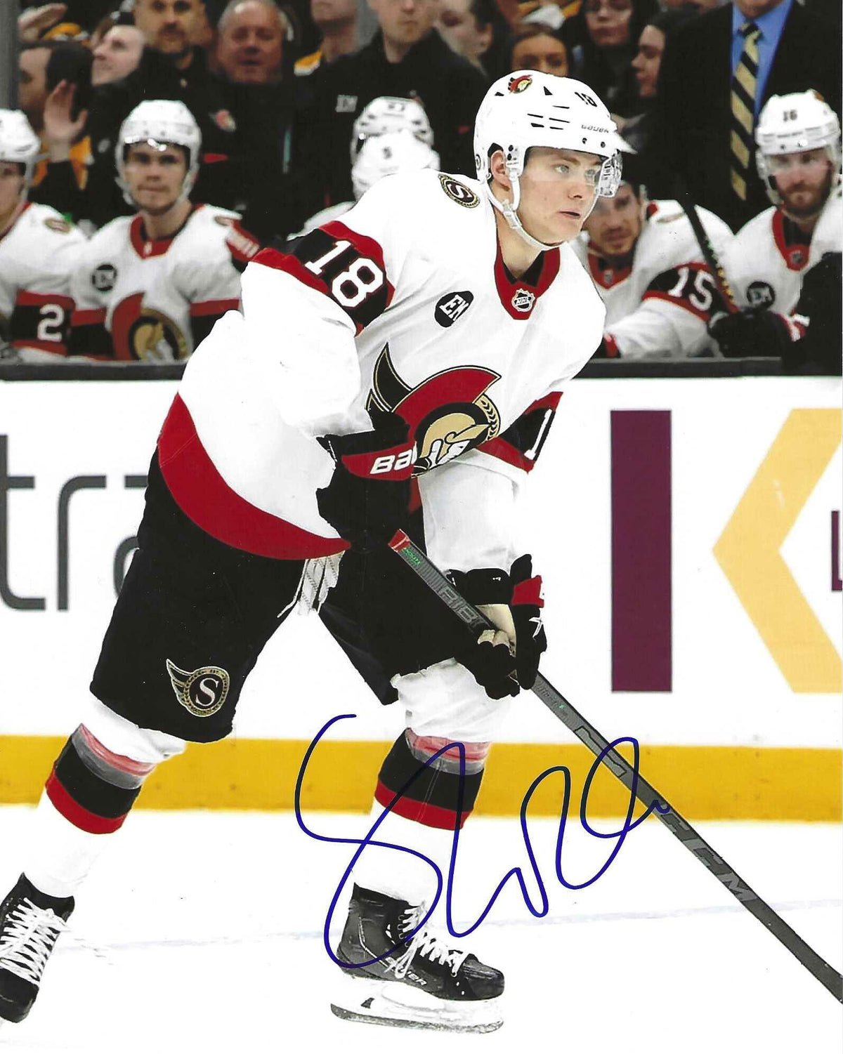 Autographed TIM STUTZLE 8X10 Ottawa Senators photo