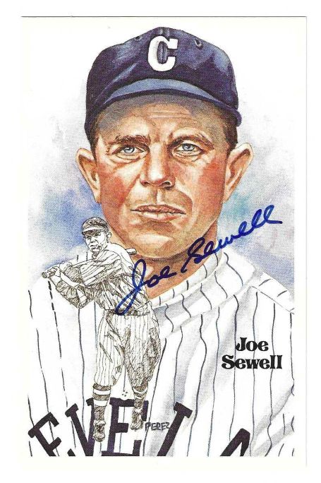 Autographed JOE SEWELL Cleveland Indians Perez-Steele Post Card