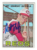 Autographed ART SHAMSKY Cincinnati Reds 1967 Topps Card