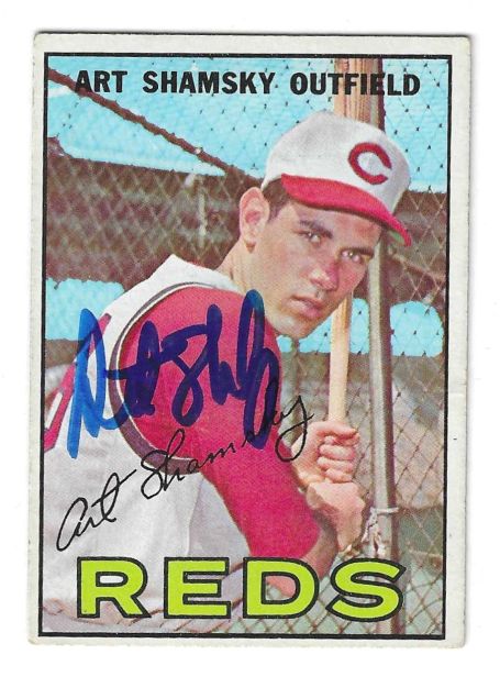 Autographed ART SHAMSKY Cincinnati Reds 1967 Topps Card