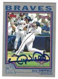 Autographed GARY SHEFFIELD Atlanta Braves 2004 Topps Opening Day Card
