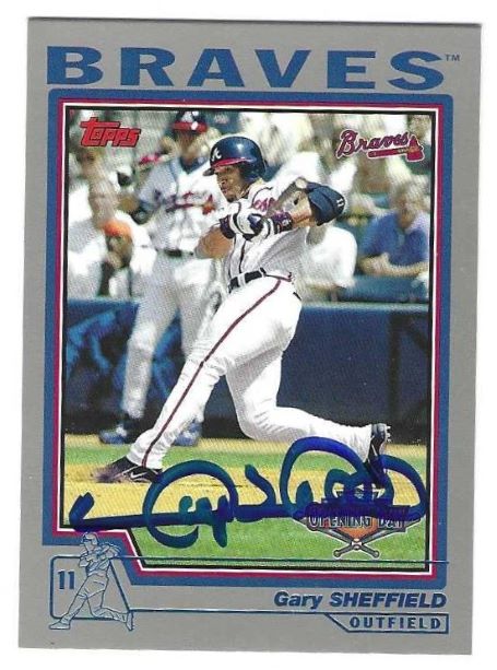 Autographed GARY SHEFFIELD Atlanta Braves 2004 Topps Opening Day Card