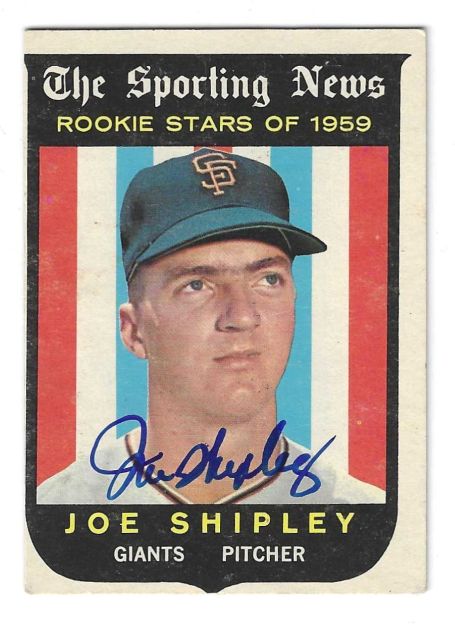 Autographed JOE SHIPLEY San Francisco Giants 1959 Topps Card