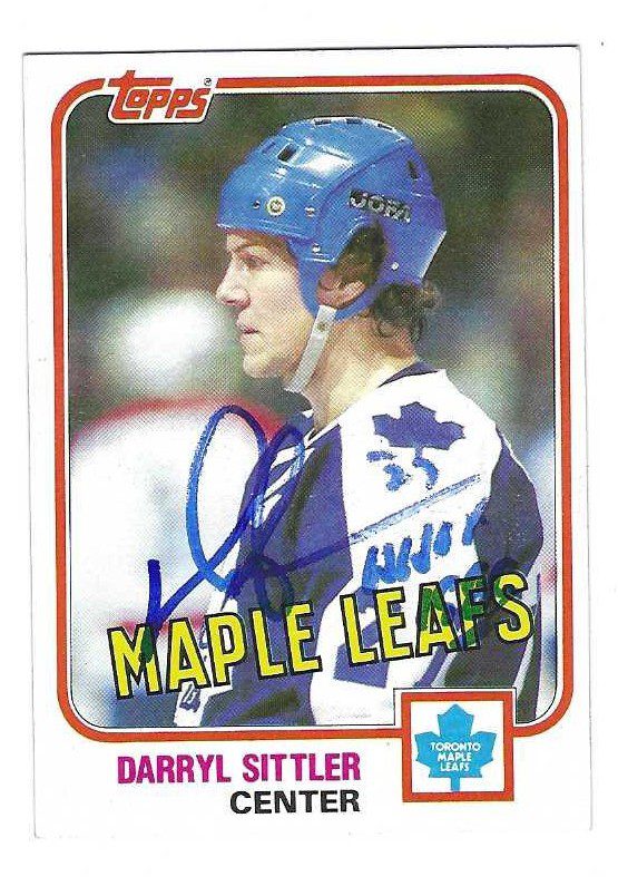 Autographed DARRYL SITTLER Toronto Maple Leafs 1981-82 Topps Card