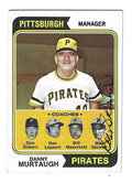 Autographed BOB SKINNER Pittsburgh Pirates 1974 TOPPS Card