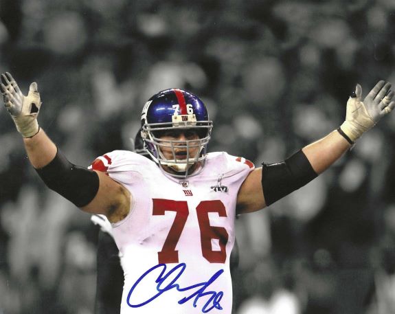 AUTOGRAPHED CHRIS SNEE 8X10 New York Giants Photo