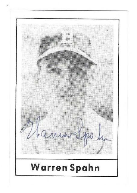 Autographed  WARREN SPAHN Boston Braves 1978 Grand Slam card