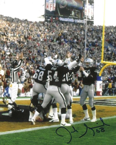Autographed JACK SQUIREK  8x10 Oakland Raiders photo