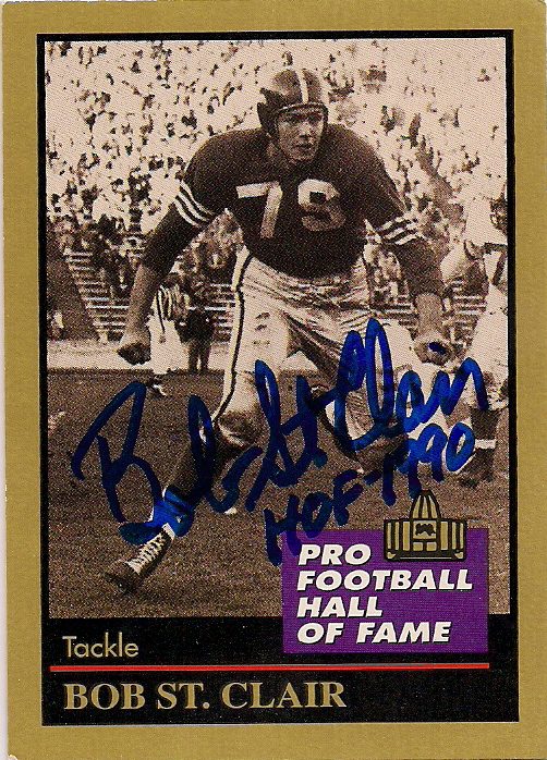 Autographed BOB ST. CLAIR 1991 Enor Football card