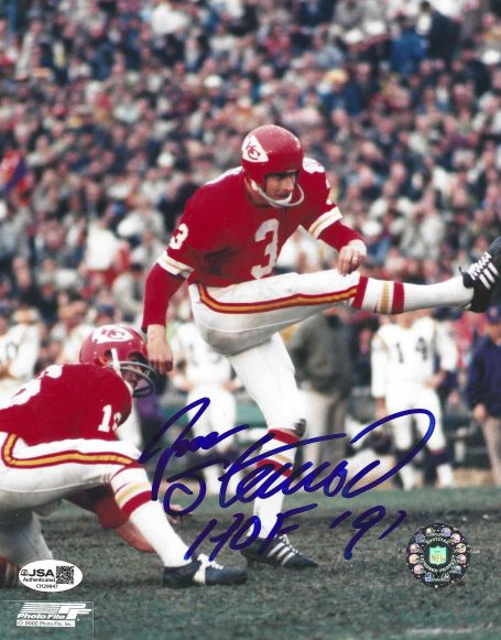 Autographed JAN STENERUD "HOF 91" 8x10 Kansas City Chiefs Photo JSA