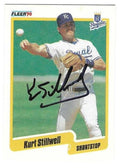 Autographed KURT STILLWELL Kansas City Royals 1990 Fleer Card