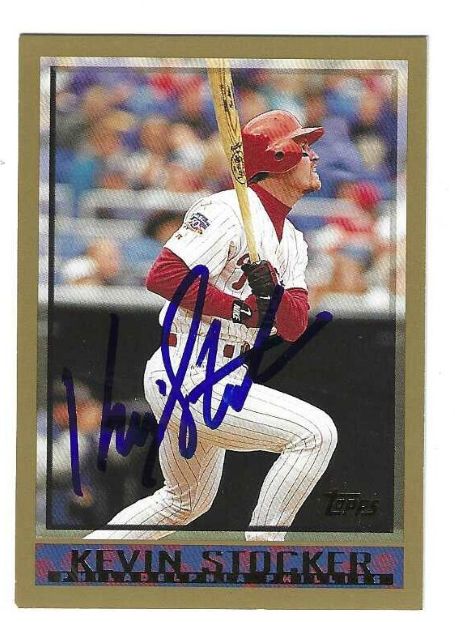 Autographed KEVIN STOCKER Philadelphia Phillies 1998 Topps Card