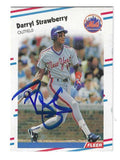 Autographed 1988 Fleer DARRYL STRAWBERRY New York Mets card #151