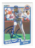 Autographed 1990 Fleer DARRYL STRAWBERRY New York Mets card #217