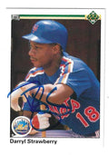 Autographed 1990 Upper Deck DARRYL STRAWBERRY New York Mets card #182