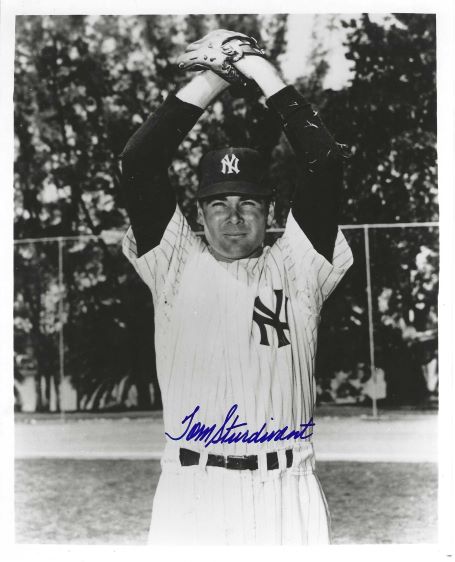AUTOGRAPHED TOM STURDIVANT 8x10 New York Yankees Photo
