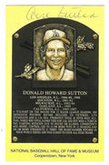 Autographed Don Sutton Hall of Fame Gold Plaque