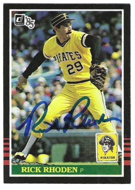 Autographed RICK RHODEN Pittsburgh Pirates 1985 Donruss Card
