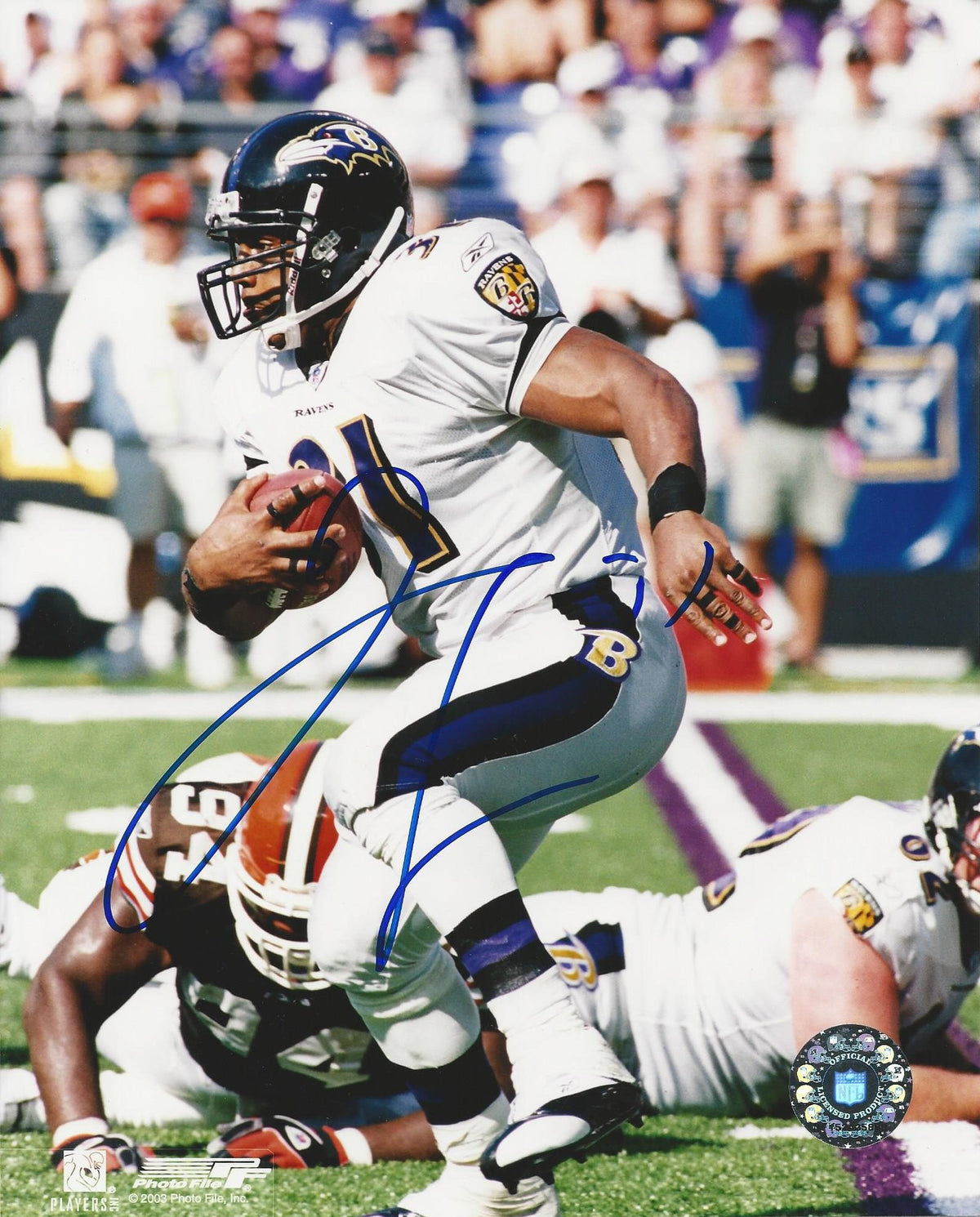 Autographed Jamal Lewis  8X10 Baltimore Ravens Photo